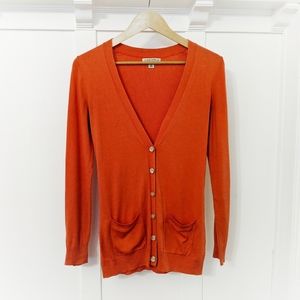 BANANA REPUBLIC Silk Cardigan  Pearl Gold Buttons